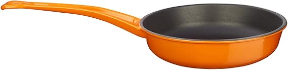 Lava Metal Casting Frying Pan, Metal Handle, 24cm, Orange