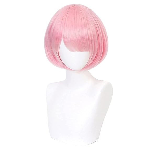Ram Wig, Re Zero Ram Cosplay Wig with Wig Cap