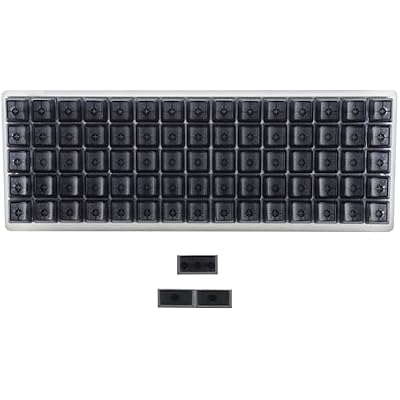 YMDK OEM Profile Blank ABS Keycaps Fog Black Clear Shine Through for Ortholinear Layout MX Keyboard XD75 ID75 Planck Preonic Niu40 Split 36 Corne Split 46