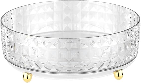 Non Skid Lazy Susan Turntable, Spice Rack Turntable, 9 Inch Spinning Organizer, 360 Degree Rotating Seasoning Organizer for Kitchen Pantry Cabinet Perfume Makeup Cosmetic Refrigerator, Clear