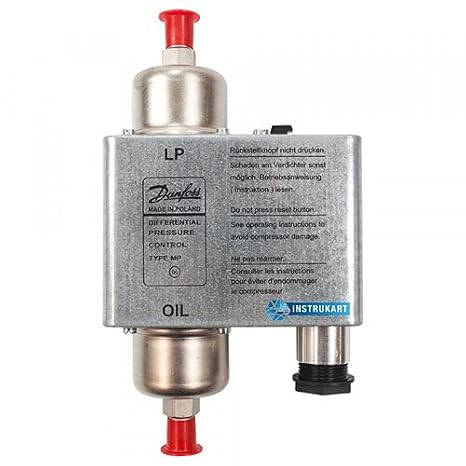 Danfoss Oil Differential Pressure Switch with Connection Thread 14 in for HCFC & HFC Refrigerant, Air Conditioning Plants and Refrigerating Systems | Model: MP55 Range: 4.3 to 65.2 PSI (Pack of 10)