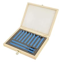 11pcs Lathe Tool Bits, 10 x 10mm Carbide-Tipped Lathe Cutting Tool Hand Face Grooving Tool Welding Milling Cutting Turning Tool Set for Metal Lathe Tooling (0.39x0.39inch)