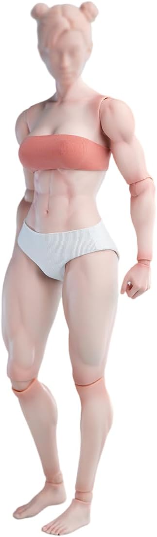 1/6 Scale Female Muscler Action Figure Body Pale Skin for 1:6 Head DIY