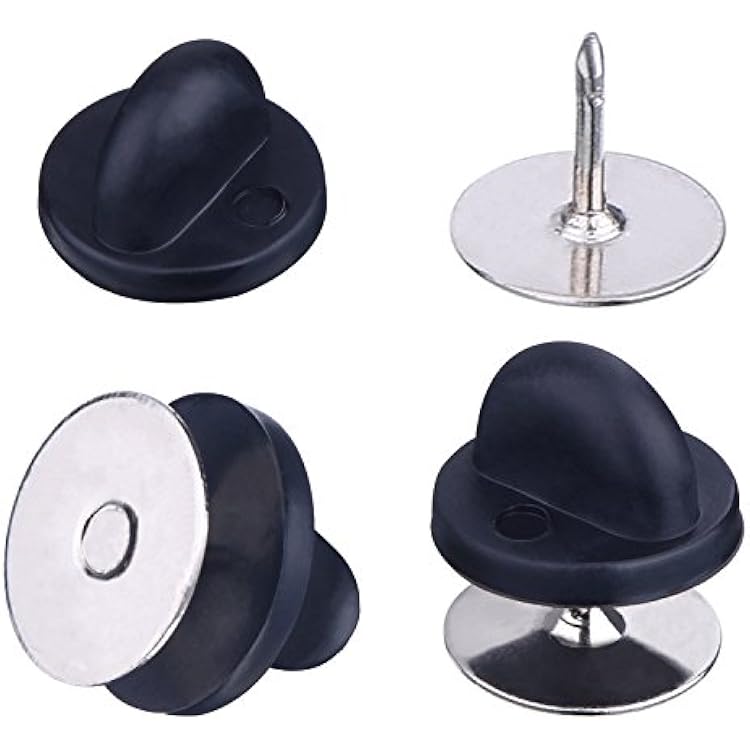 EBOOT 50 Pair Rubber Pin Backs Butterfly Clutch Pin Tie Tacks Blank Pins Holder Tie Tacks Keepers for Craft Making