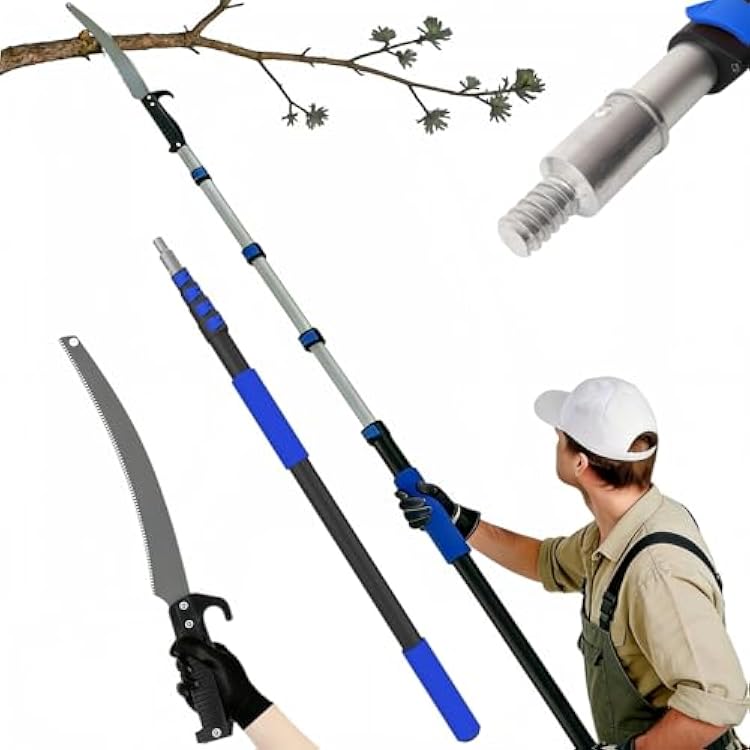 26FT Reach Pole Saws for Tree Trimming with 5-20FT Telescoping Extension Pole, Anti-slip Handle