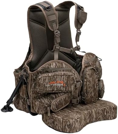 ALPS OutdoorZ Grand Slam Turkey Vest wMemory Foam Seat, Sit Anywhere Removable Kickstand Frame - Outdoor Hunting Camo Gear