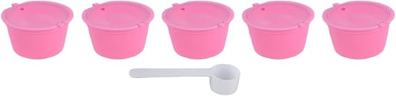 Reusable Coffee Capsule Filter Cup Spoon Coffee System Coffee Machine Pink