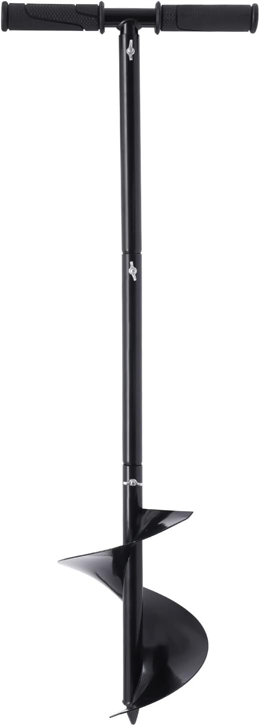 Hand Post Hole Digger Garden Auger Drill, T Shaped 4"*24" 7.9"*31" Garden Auger Spiral Drill Bit, for Deep Cultivating Seedlings Planting Trees (7.9"*31")