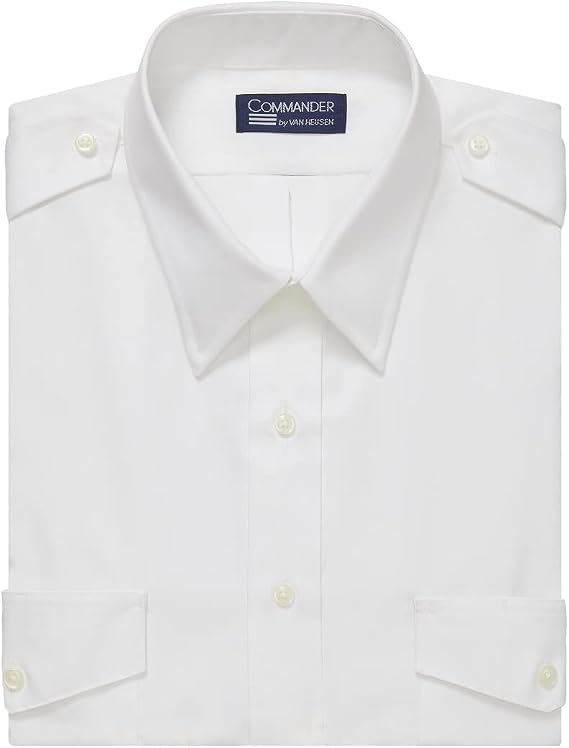 Van Heusen Men's Pilot Dress Shirt Long Sleeve Commander