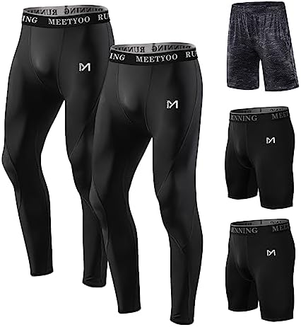 MEETYOO Mens Mens Compression Pants, Cool Dry Sports Workout Running Tights Leggings
