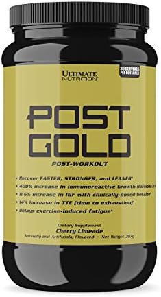 Ultimate Nutrition Post Gold Post-Workout Powder, Muscle Recovery Drink with BCAA, Beta Alanine, Betaine, GABA, Glutamine, 1.07 Pounds, Cherry Limeade