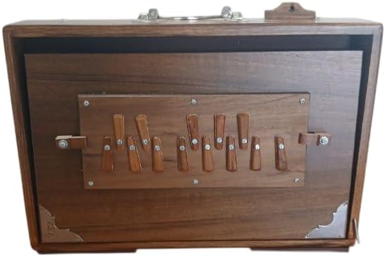 15" Large Shruti Box, Pure Teakwood Shruti Box With Foot Pedal, Long Sustain, Surpeti Shruti With Carry Bag Tuned to 440Hz