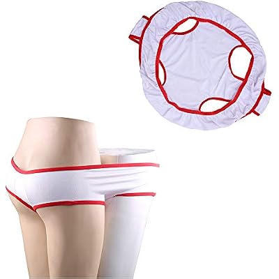 Funny Panties for Bachelorette Party, 2 Person in One Panties Hot Funny Briefs Gift for Parties White and Red