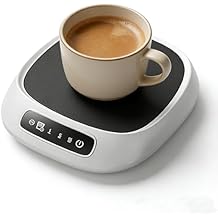 Coffee Mug Warmer, Cordless Mug Warmer, USB Rechargeable Mugs Warmer, with 3 Temperature Setting Electric Beverage Heater Plate, Heating Pad for Desk or Home Use Office Mugs Heater (White)