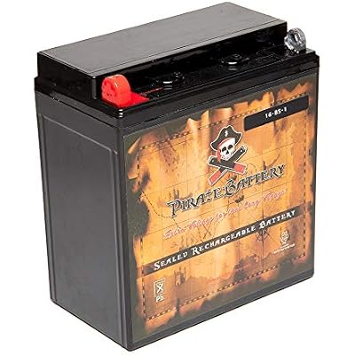 Pirate Battery YTX16-BS-1 Maintenance Free Replacement Battery for ATV and Motorcycle: 12 Volts, 1.4 Amps, 14Ah, Nut and Bolt T3 Terminal