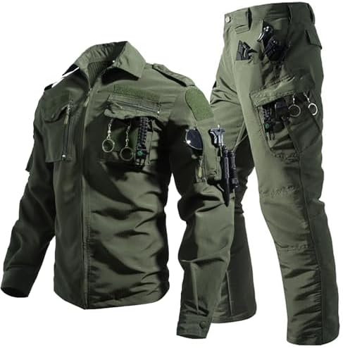 Men's Ripstop Tactical Uniforms Military Suit Waterproof Combat Jacket and Pants for Airsoft Paintball Hunting