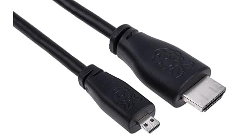 Raspberry Pi HDMI Cable, Micro to Standard, 2M, Black