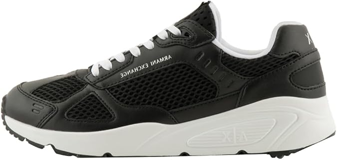 Armani Exchange Men's Bronx PU Inserts White Laces Trainers
