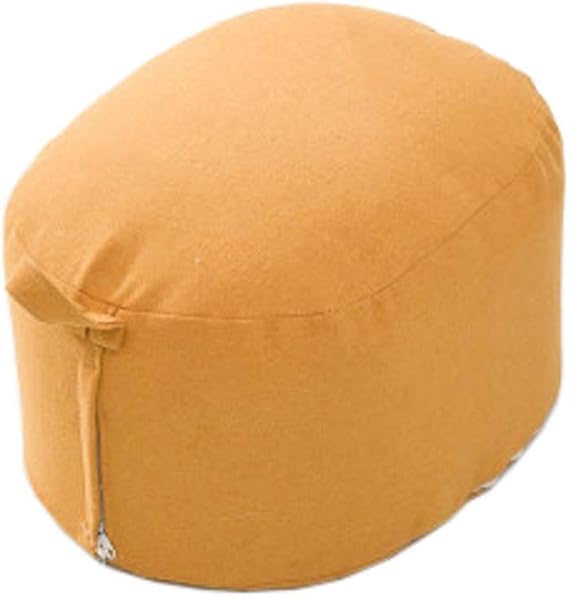 FANCY PUMPKIN Ellipse Yoga Meditation Solid Color Tatami Floor Pillow Seat Cushion Zafu Foot Stool, Orange
