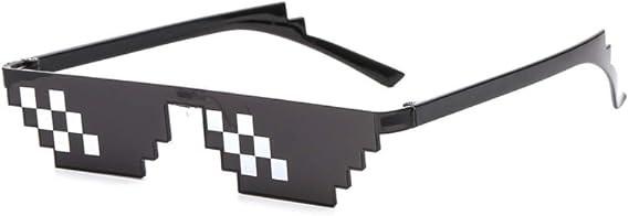 B-KIDS Thug Life Glasses 8-Bit Sunglasses for Men and Women Meme Costume