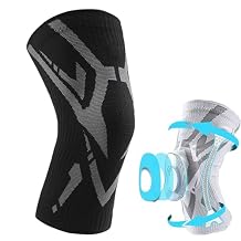 Knee Braces for Knee Pain, Sleeve Brace for Knee Pain Bone on Bone, Knee Compression Sleeve with Patella TPE Pad & Side Stabilizers for Women Men (1*Black, XL)