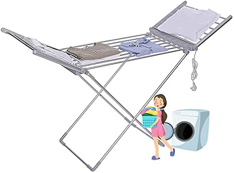 18 Bars Winged Electric Heated Clothes Airer, Towel Warmer, Portable Folding Indoor Clothes Dryer Horse Rack, Efficient Laundry Drying Rack, Easy Storage, Saves Energy beautiful sc