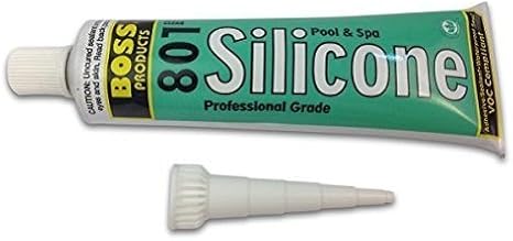 Boss 04073CL12 801 Pool & Spa Clear Neutral Cure Silicone Adhesive - 3 oz
