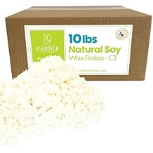 10lb C-3 Soy Wax Flakes, Premium Soy Wax for Candle Making, Paraffin Free Vegetable, 100% Plant-Based Flakes