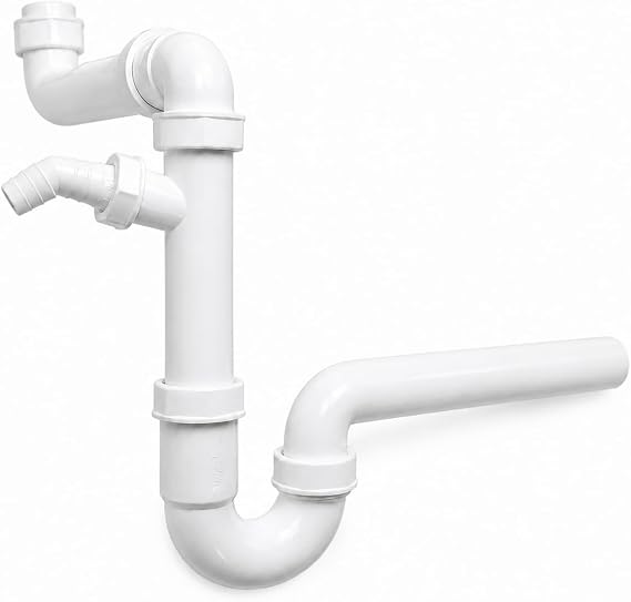 Space-saving siphon device connection 1 1/2 inch with 40 mm connection for sink kitchen