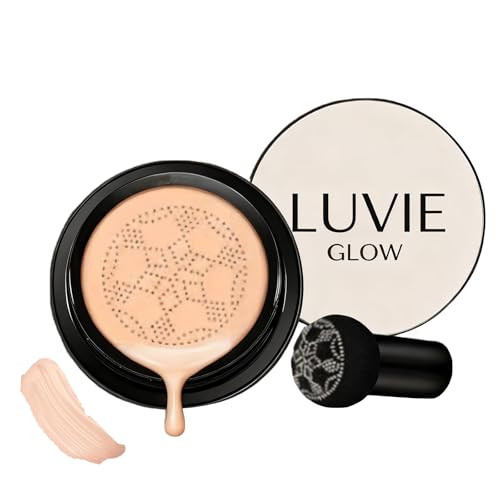 Foundation Cushion, Mushroom Head Air Cushion CC Cream, BB Cream Face Makeup Foundation, Moisturizing Concealer Brighten Long-Lasting, Even Skin Tone for All Skin Types warm