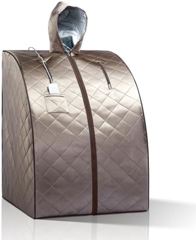 Portable Infrared Sauna, Full Size 1 Person Infrared Sauna Tent, Separate Heating Foot Pad and Portable Upgrade Chair, Relaxation at Home