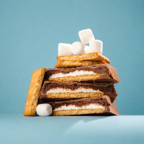 Nuts Factory Dubai Style Smores Chocolate Bars, Graham Cracker, Marshmallow, White Chocolate Cream & Crispy Kataifi, Gourmet Chocolate Gift, Pack of 2 Large Bars