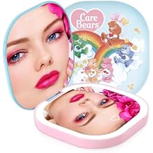 Impressions Vanity Care Bears LED Compact Mirror for Purse, Lighted Travel Makeup Mirror with 3X Magnification, Auto Shut Off Daylight LED Lighting, Adjustable Brightness and Touch Sensor (Blue/Pink)