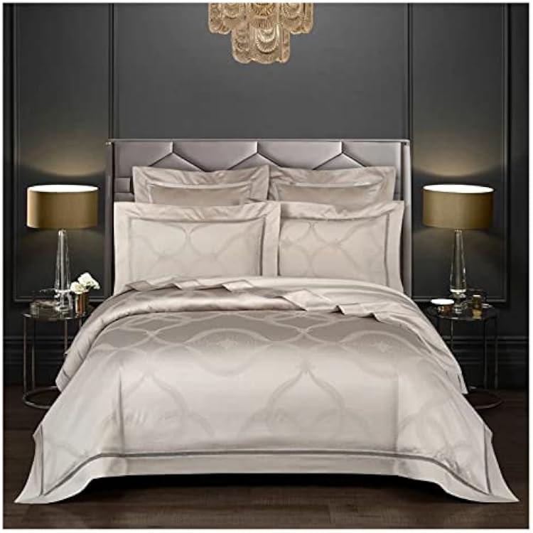 Cotton Jacquard Duvet Cover Set 46Pcs Bedding Set Comforter Cover Bed Sheet Color : A, Size : 220X240cm 4Pcs A 230x230cm 6Pcs