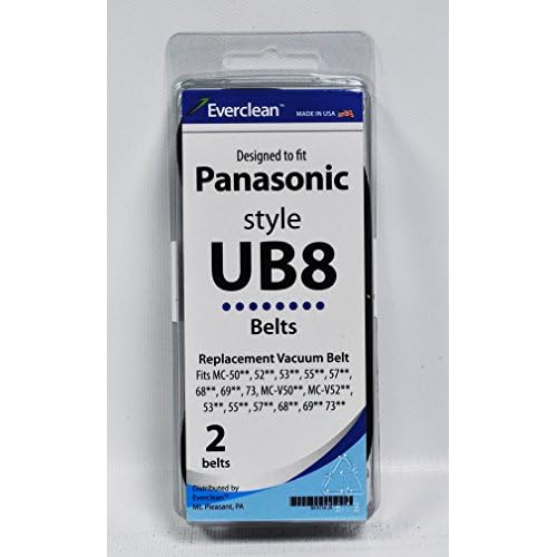 Everclean Style UB8 Vacuum Belts Designed to Fit Panasonic 2 Pack
