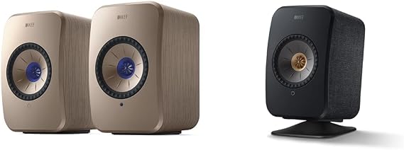 KEF LSX II Wireless HiFi Speaker System (Soundwave) & Lsx P1 Desk Pad (Black, Pair), Large