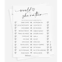 All Ewired Up 50 Would She Rather Game (50-Cards) Fun Baby Bridal Shower Birthday Party Game Activity, Gender Neutral Boy or Girl, Minimalist