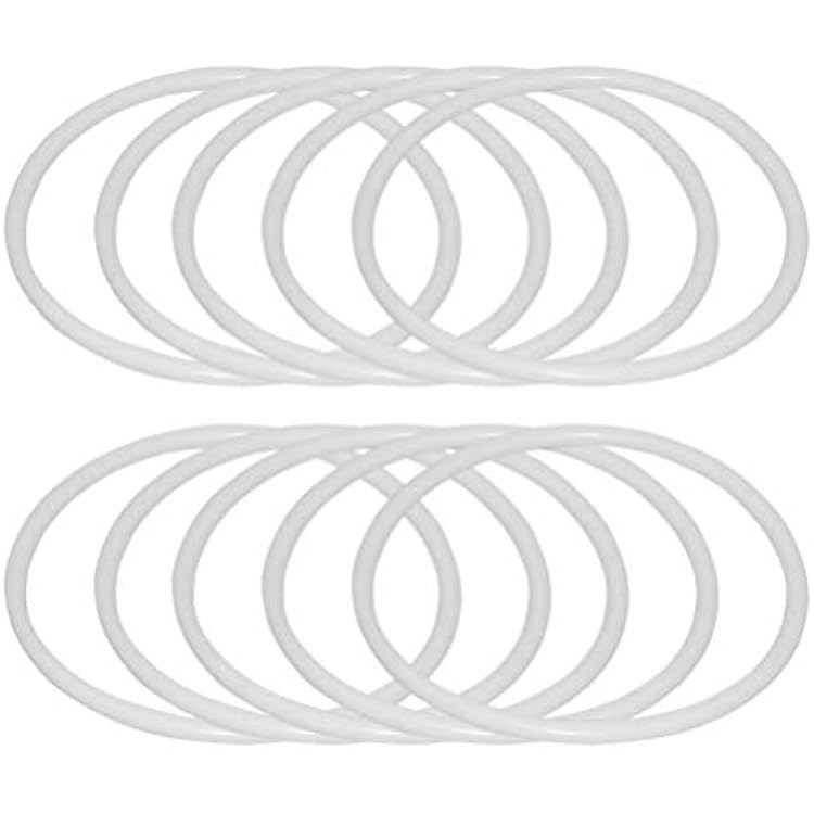 HEALLILY Dream Catcher Metal Hoops 30pcs White Plastic Ring Hoops Dream Catcher Round Macrame Rings Wrapping Circle Plastic Circle for DIY Craft 85mm White Rings