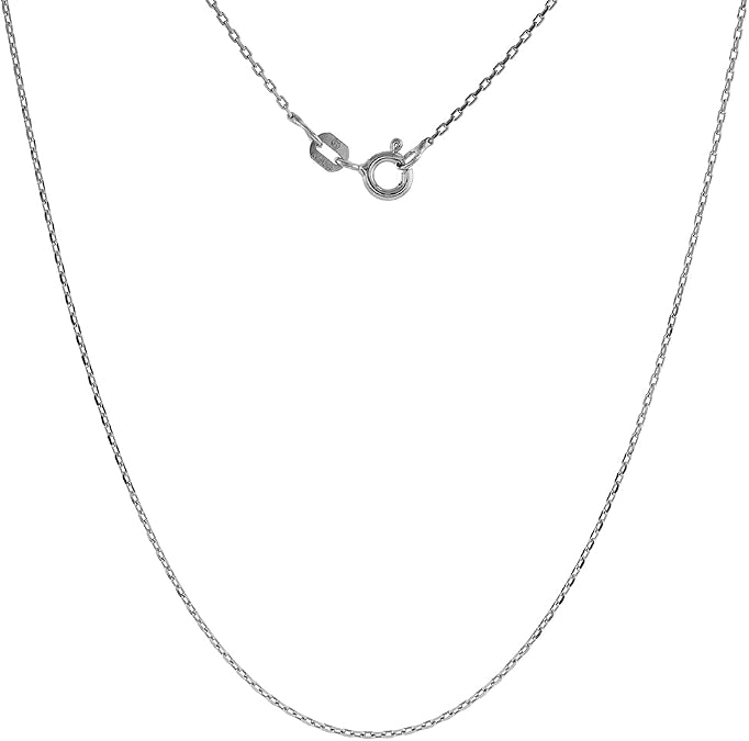 Sterling Silver fine Boston Link Chain Necklace 1mm Very Thin Nickel Free Italy sizes 16-24 inch