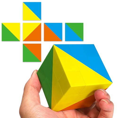 3x3 Speed Cube Puzzle, Rainbow Magic Cube, Brain Teaser Toy 4 Colors