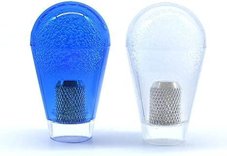 Arcity 2 Pcs Arcade Joystick Oval Bat Top Topper Knob Ball Top White and Blue Transparent Clear Handle Knob American Type Style for Zippy SANWA SEIMITSU Arcade1up Machine Console Cabinet New