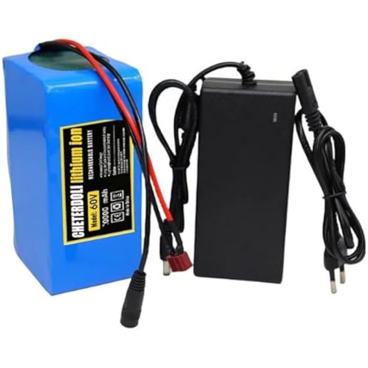 60V 30Ah 16S2P Lithium ion Battery for Electric Bicycle, Waterproof Lithium Battery for Electric Bicycle Scooter, with Charge XT60T Plug, Lithium Battery Pack 60V Scooter Battery