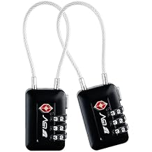 TSA Accepted Luggage Travel Lock, Set-Your-Own Combination Lock for School Gym Locker, Luggage Suitcase Baggage Locks, Filing Cabinets, Toolbox, Case (Black, 2 Pack)