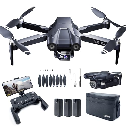 CHUBORY X10 PRO GPS Drone with Camera for Adults 4K UHD, 90 Min Long Flight Time,3280 FT Long Control Range, Auto Return, Follow Me, Brushless Motor, 5G FPV RC Quadcopter for Beginners<0.55bl