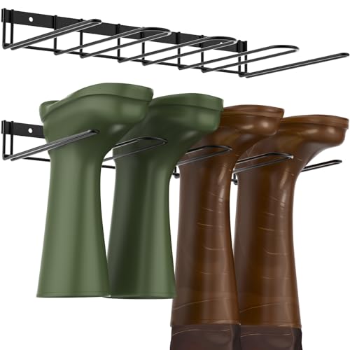 Wader Hangers 4-Pair Boot Rack Garage Boot Storage, Cowboy Boot Holder, Metal Wire Organizer for Entryway...