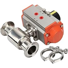 2 Way Sanitary Stainless Steel Double Acting Pneumatic Ball Valve (0.75 inch 20)
