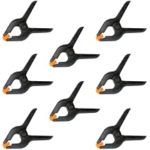 8 Pack 3.5 Inch Plastic Spring Clamps, Black Heavy Duty Clips, Spring Clamps for Backdrop Stand, Woodworking, Crafts, Photography, Banner, Balloon Arch Garland Clips, Small Clamp with Soft Tips