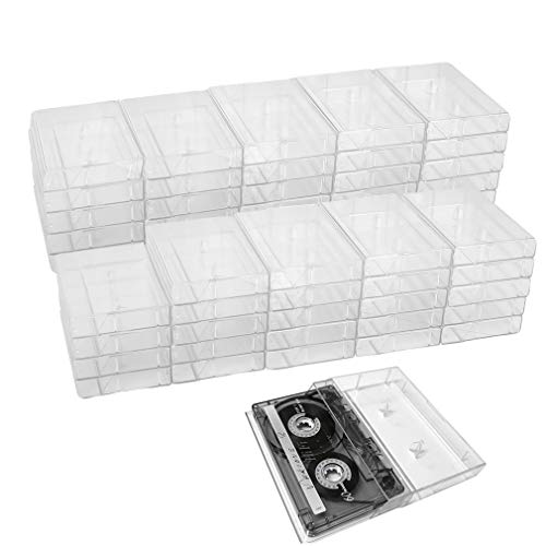 Evelots Cassette Tape Cases 2-Pack - Clear Plastic Storage - Holds 50 Cases Total - No ScratchDirt