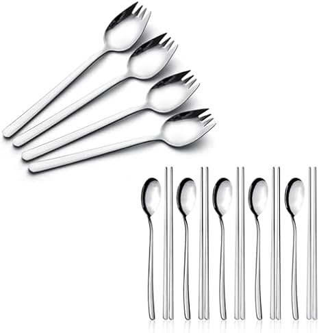 Stainless Steel Sporks Spoon and Chopsticks Set