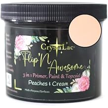 CrystaLac, FlipN'Awesome 3in1 Paint, Primer, Top Coat (Peaches & Cream, 16oz Pint)
